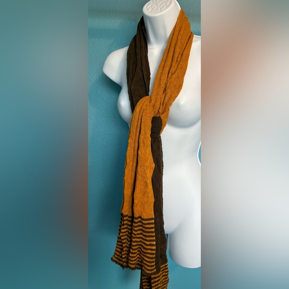 Scarf in light brown and dark brown - Picture 2 of 4